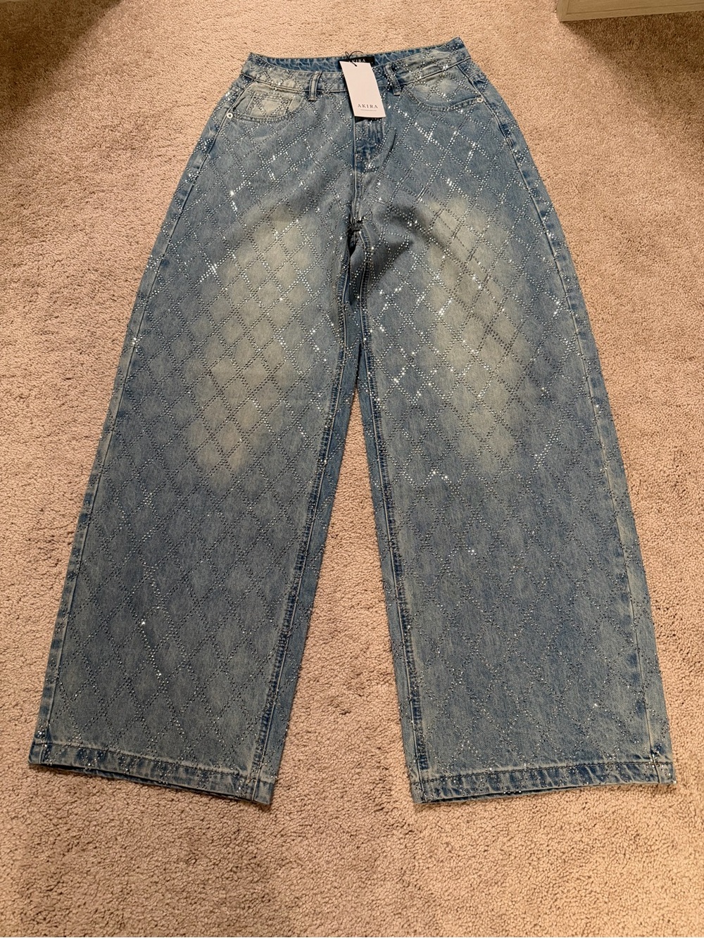 Shine Bright Rhinestone Denim from AKIRA.